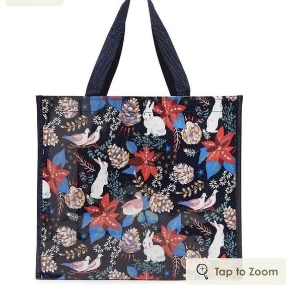 Vera Bradley Winter Forest Reusable Holiday Gift Market Tote Bag 12" X 14" NWT - Picture 2 of 2